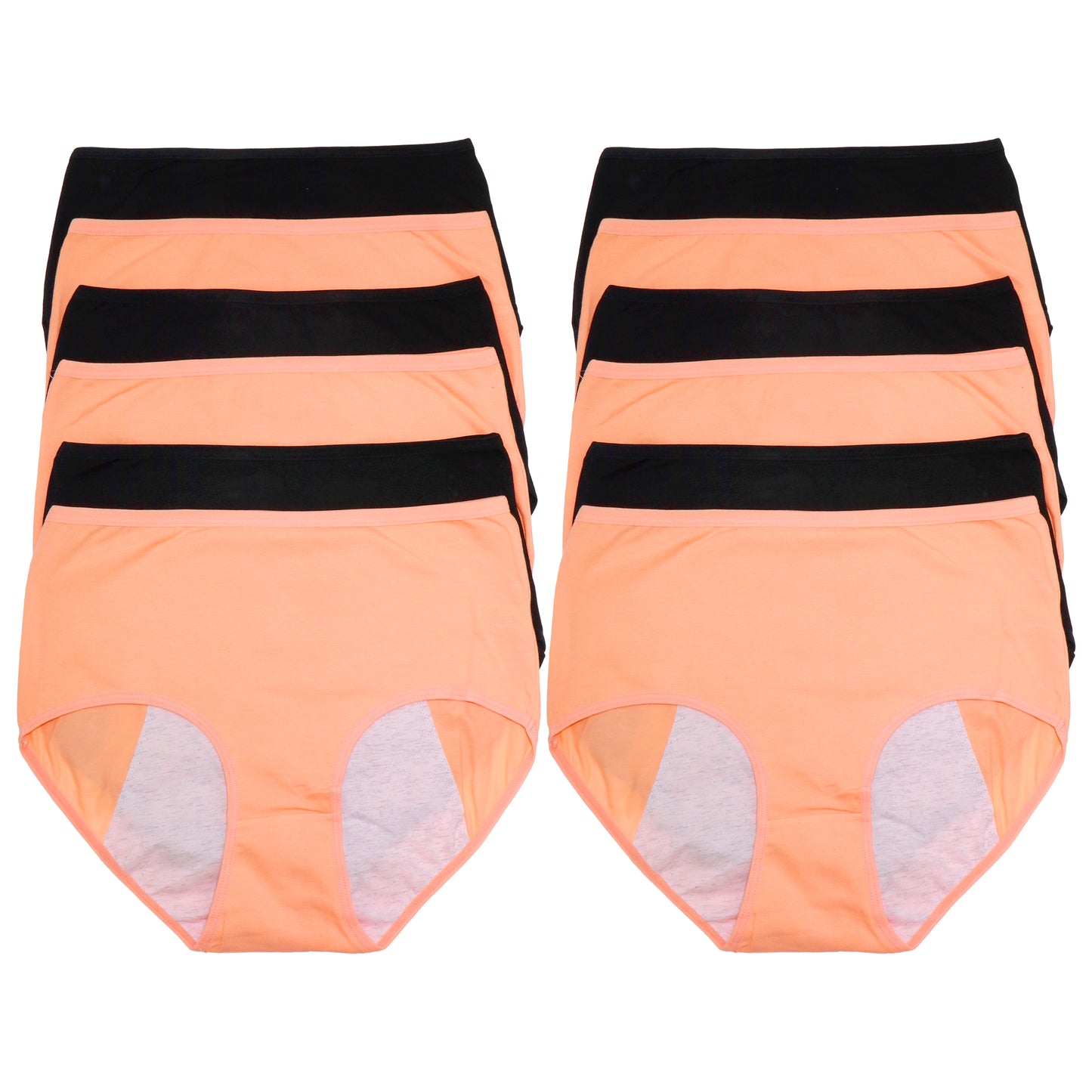 Mid Rise Cotton Brief Leakproof Panties (12-Pack), #G6953