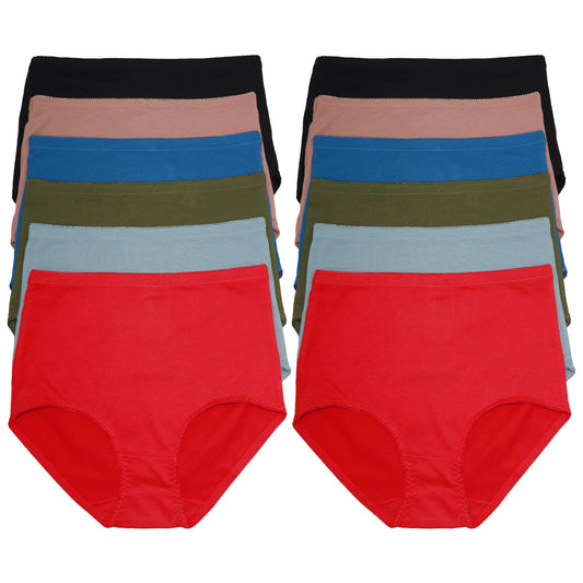 High Waist Cotton Classic Briefs (12-Pack), #G6958
