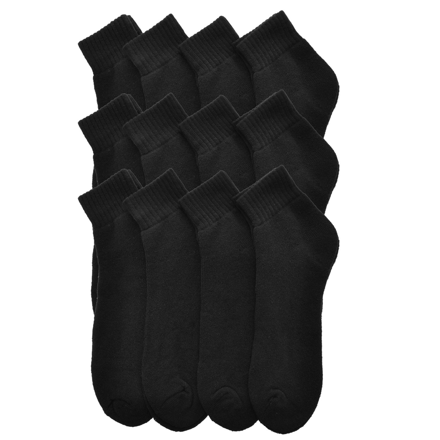 Swan Unisex Athletic Quarter Socks (12-Pairs), #H234