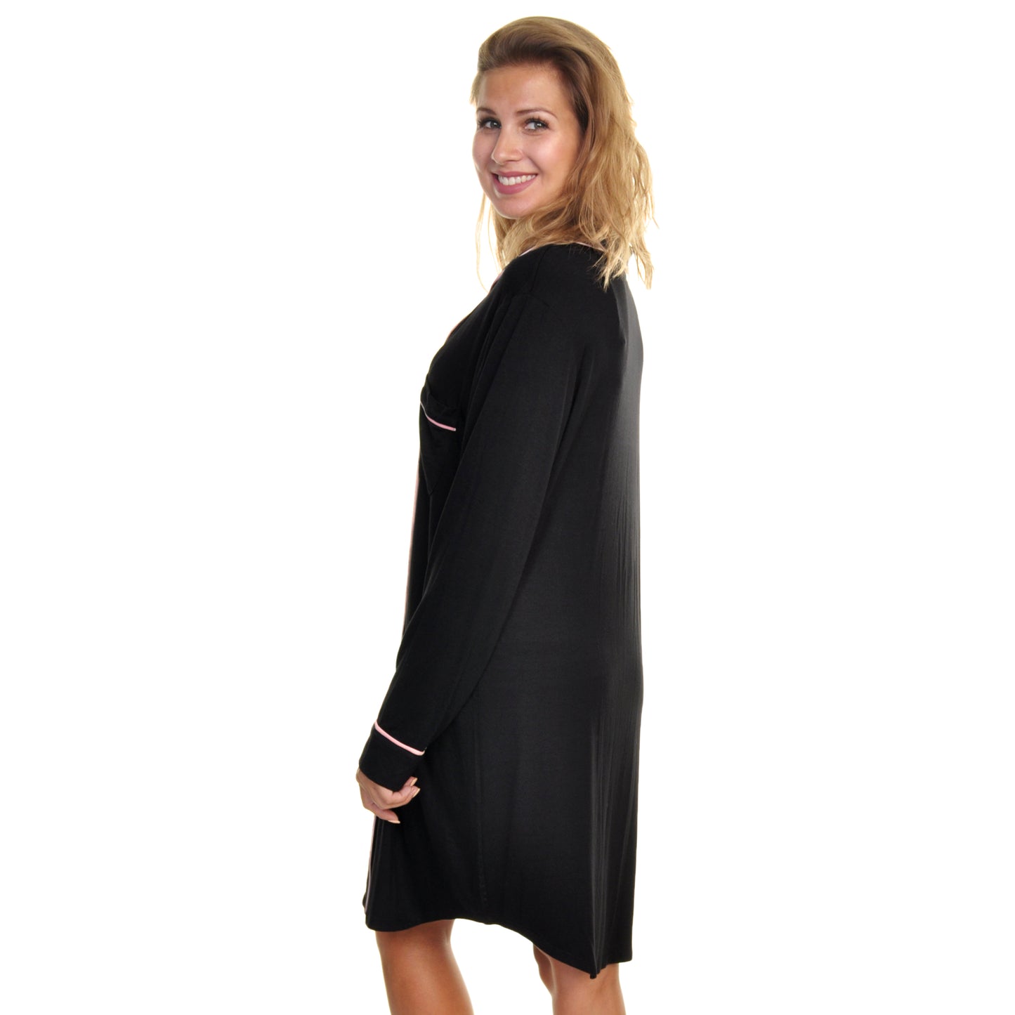 Modal Button Down Sleep Shirt Dress Pajama (1-Pack)