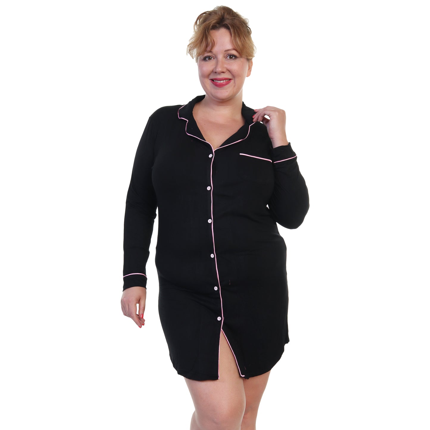 Modal Button Down Sleep Shirt Dress Pajama (1-Pack)