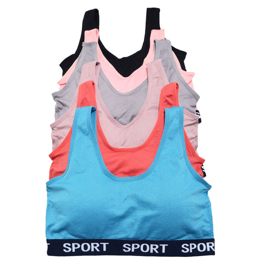 Seamless Wire-free Bralette with Sport Print (6-Pack), #SE959