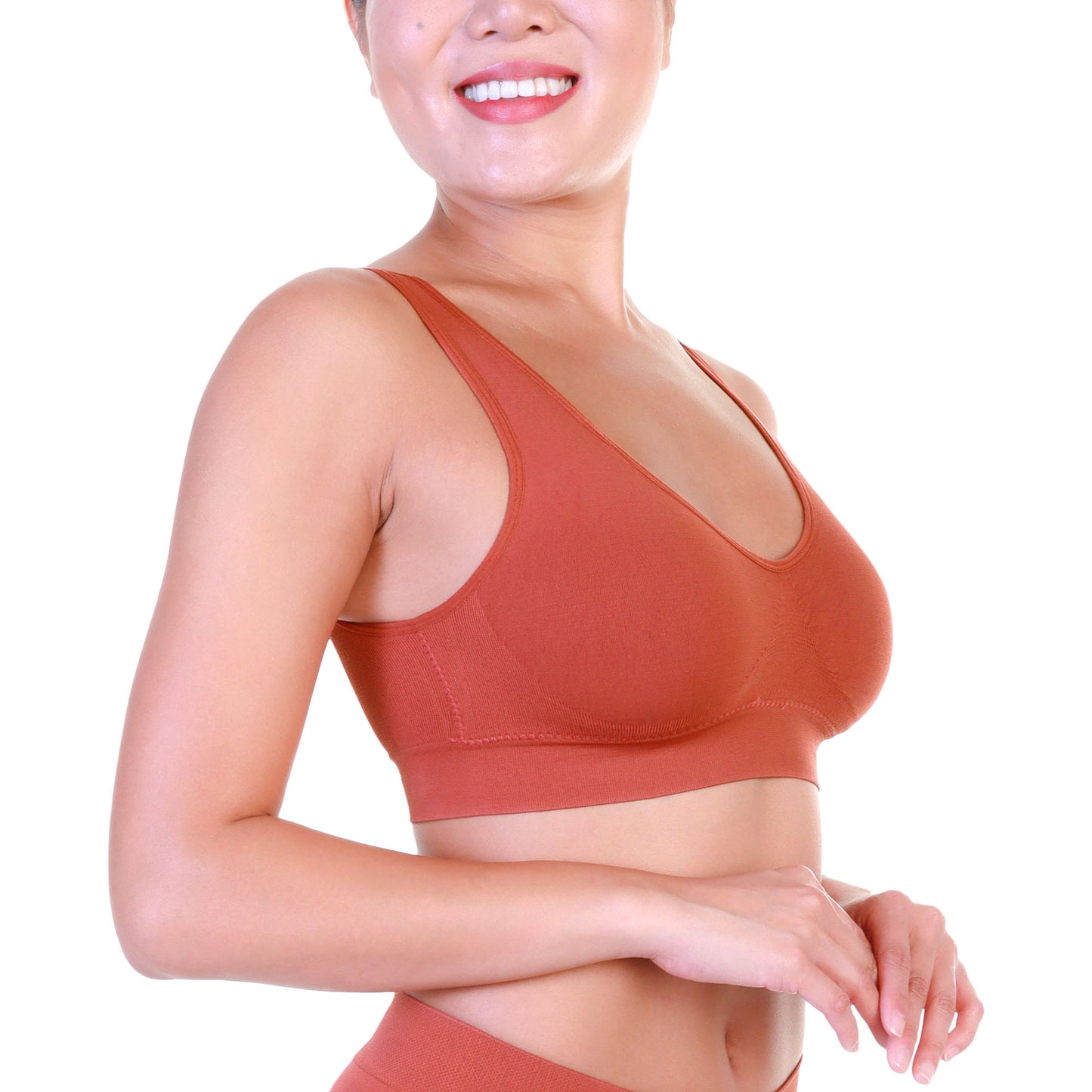 Angelina Seamless Wire-Free U-Back Microfiber Bralettes (6 Pack), #SE972
