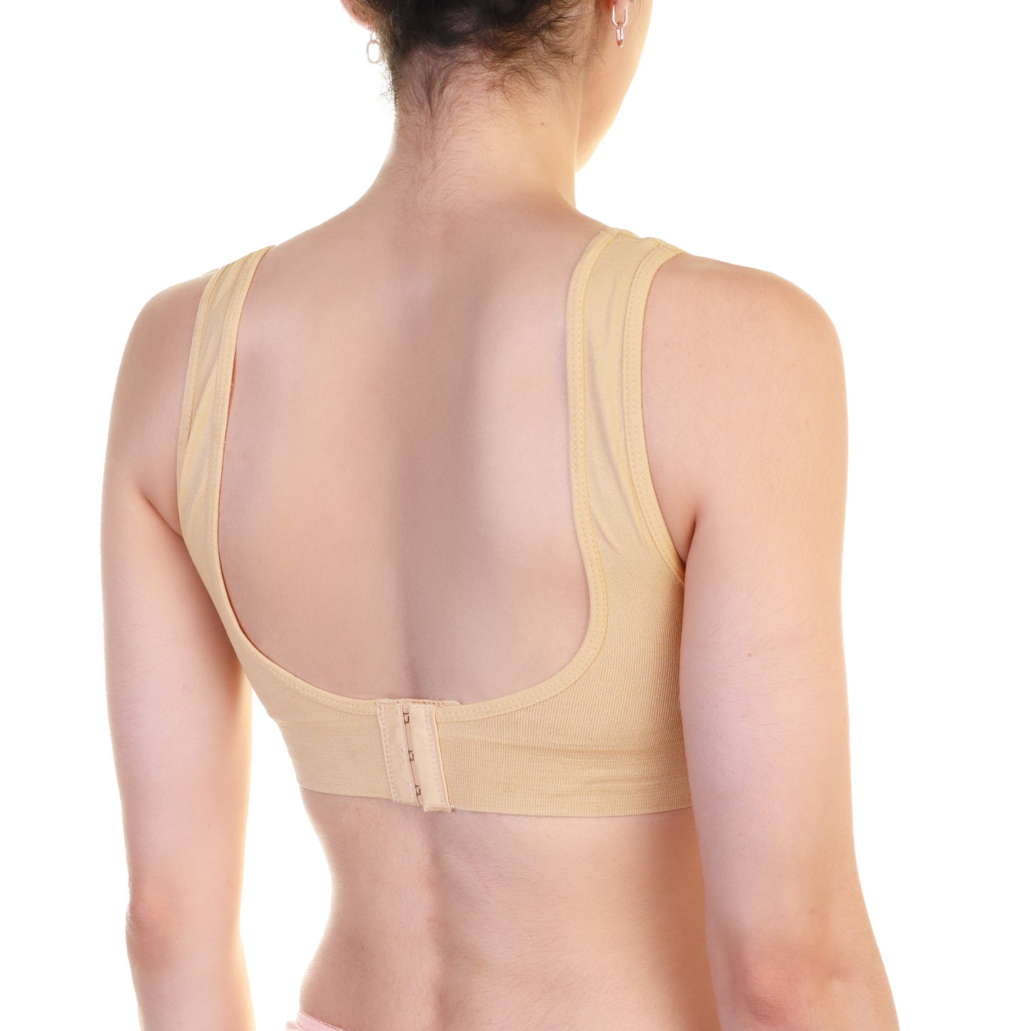 Angelina Wire-Free Seamless U-Back Bralettes with Adjustable Closure (6-Pack), #SE985