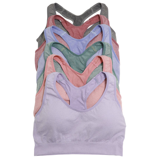 Angelina Seamless Wire-free Bralette with Keyhole Design (6-Pack), #SE991