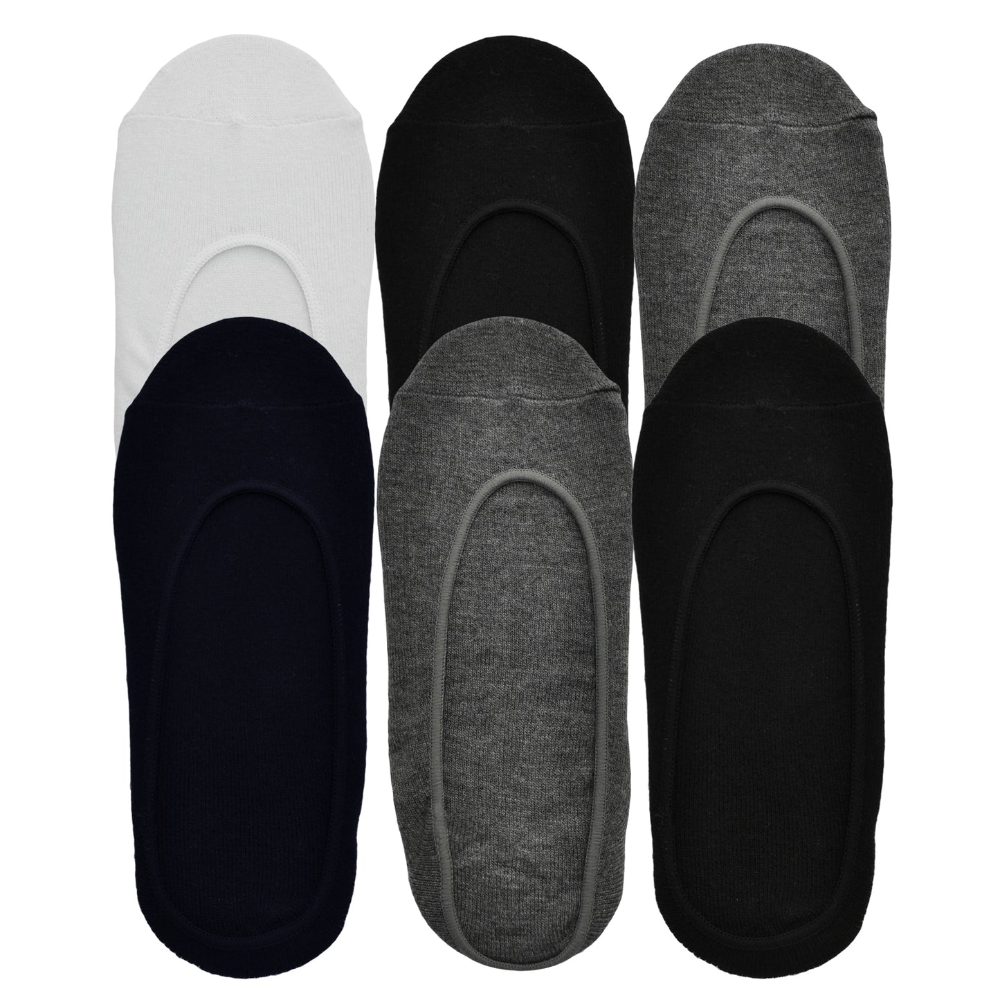 Swan Men's Cotton No-Show Liners with Silicone Grip (6-Pairs), #SK01