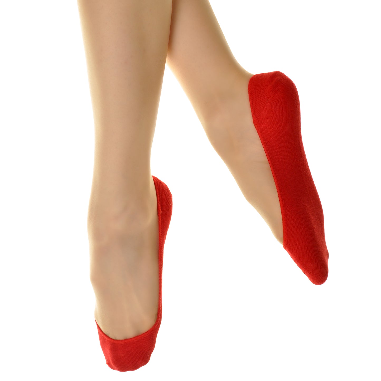 Angelina Cotton No-Show Liners with Silicone Grip (6-Pairs), #SK02C