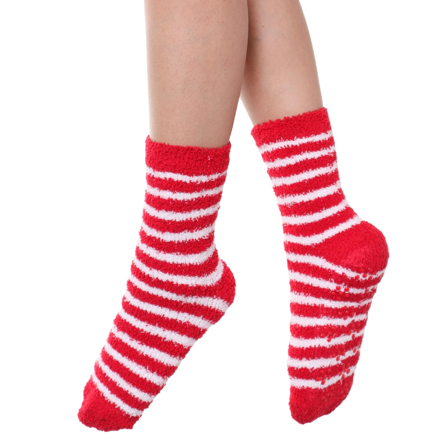 Cozy Fuzzy Socks with Silicone Gripper Dots (12-Pairs), #WF1915