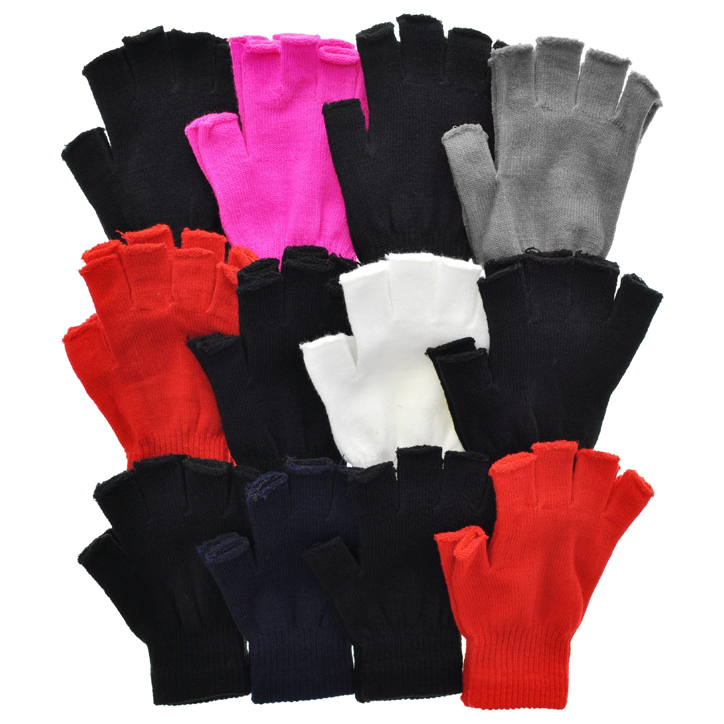 Angelina Unisex Knitted Fingerless Gloves (12-Pack), #WG167