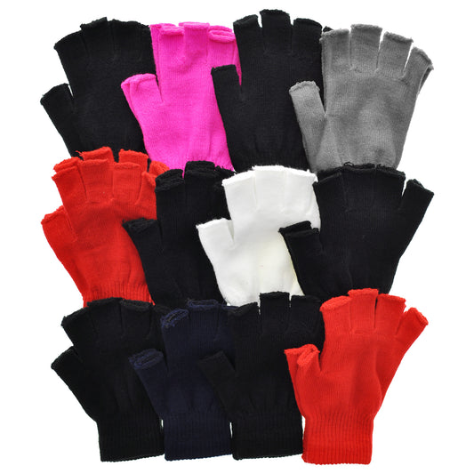 Angelina Unisex Knitted Fingerless Gloves (12-Pack), #WG167