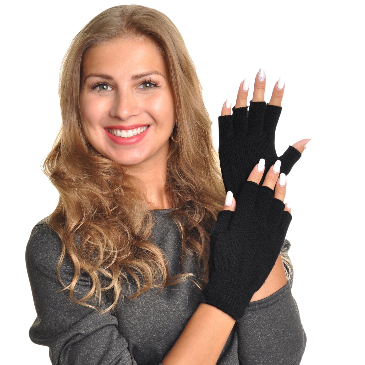 Angelina Unisex Knitted Fingerless Gloves (12-Pack), #WG167