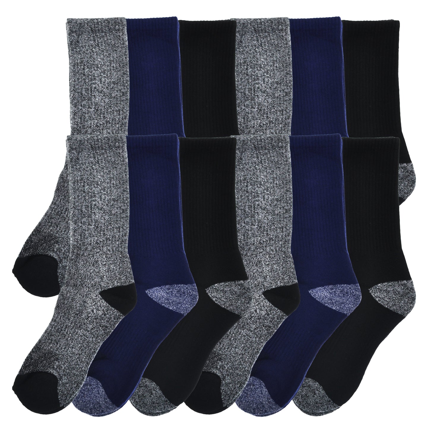 Swan French Terry Unisex Sport Crew Socks (12-Pairs), #XCSOCK