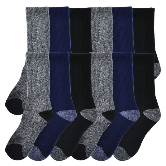 Swan French Terry Unisex Sport Crew Socks (12-Pairs), #XCSOCK
