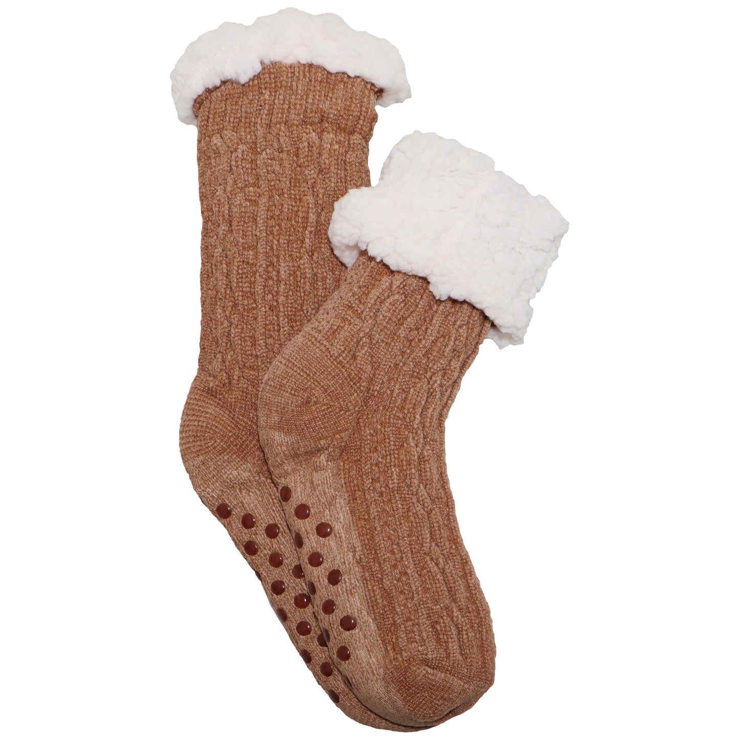 Angelina Winter-Weight Sherpa-Lined Chenille Thermal Crew Socks (3-Pairs), #WF1912