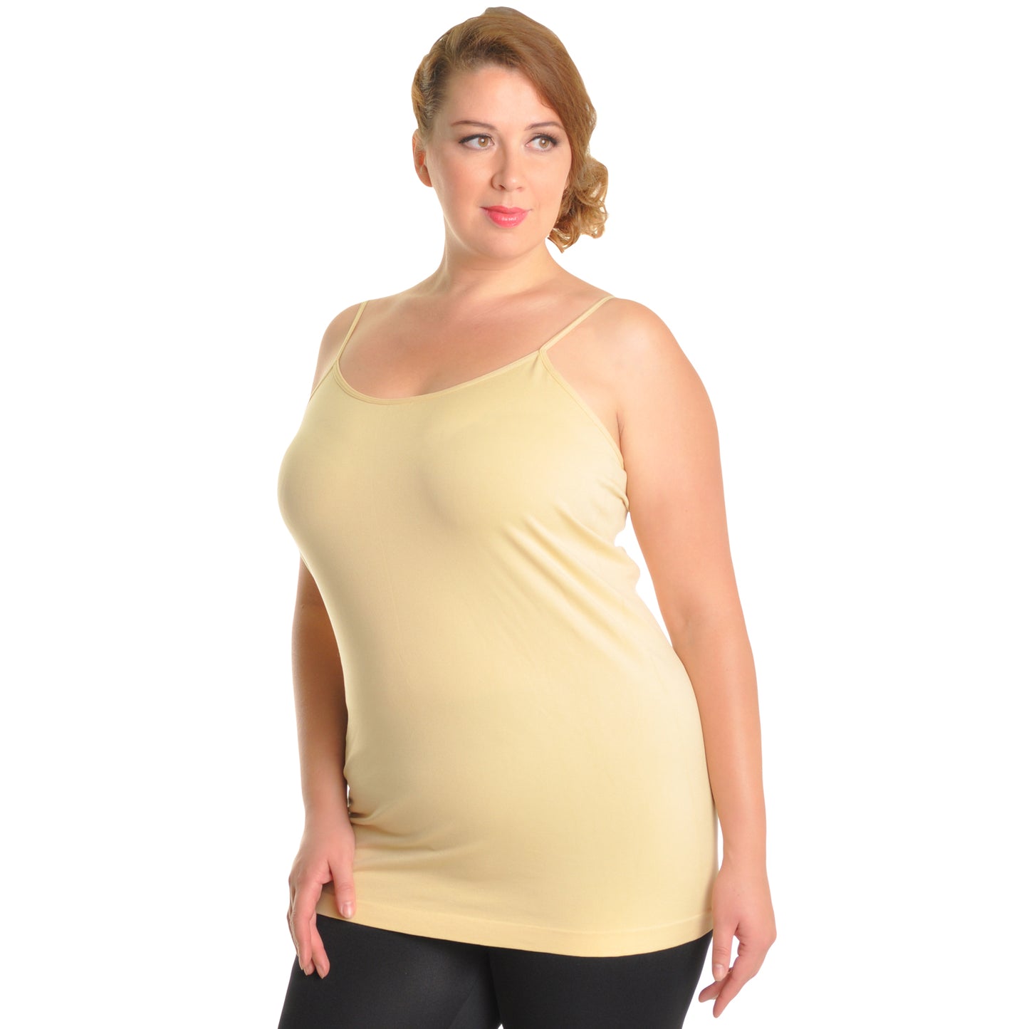 Angelina Seamless Tank Top with Adjustable Spaghetti Straps (1 or 6 Pack), #SE815