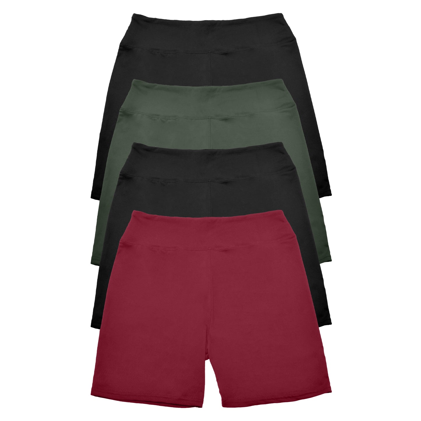 Angelina Women's Microfiber High Waist Biker Shorts (4-Pack), #133