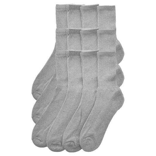 Swan Unisex Gray Sport Sock (12-Pairs), #H431