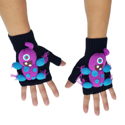 Angelina 3D Monster Winter Knit Fingerless Gloves (12-Pack), #WG1990