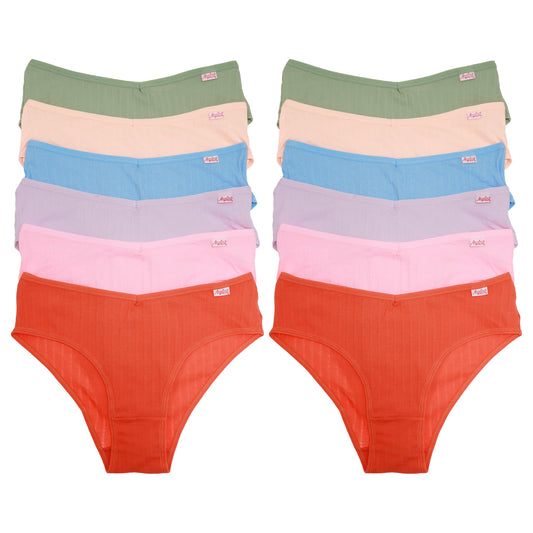 Angelina Cotton Low-Rise Bikini Panties (12-Pack), #G6821