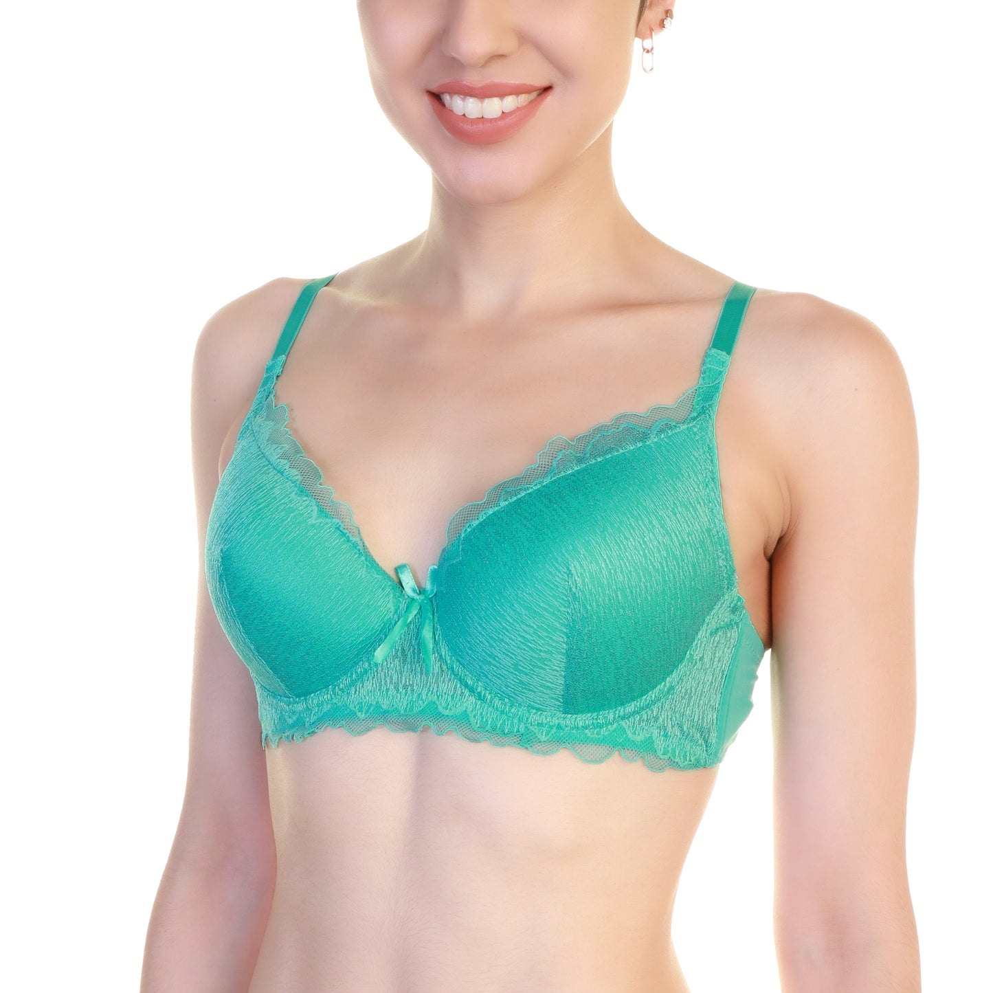 Angelina Wired Lightly Padded Lace Mesh Cup Bras (6-Pack), #B369