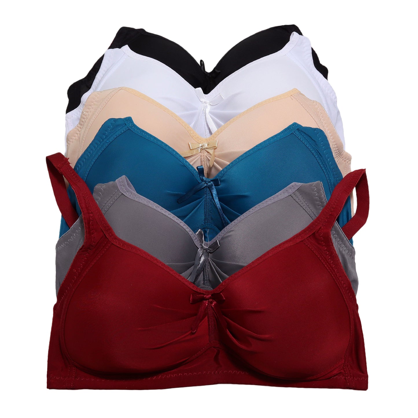 Angelina Wire-free Full Coverage Bras with Adjustable Straps (6-Pack), #B130