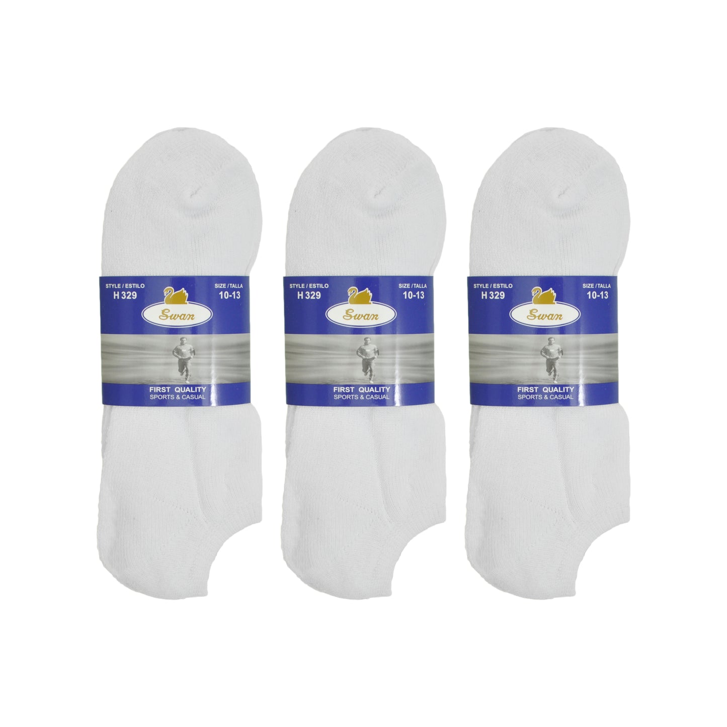 Swan Unisex No-Show Socks (12-Pairs), #H229