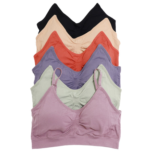 Seamless Wireless Bralette with Removable Pads (6 Pack), #SE978