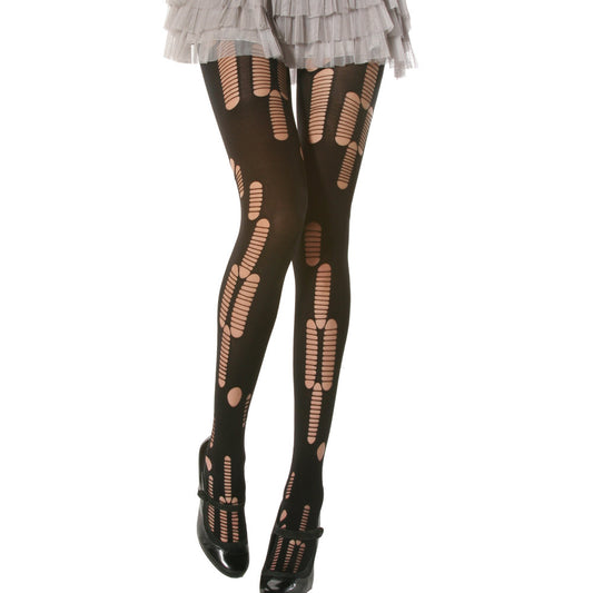 Angelina Opaque Tights with Distressed Ripped Pattern (6-Pack), #5293F