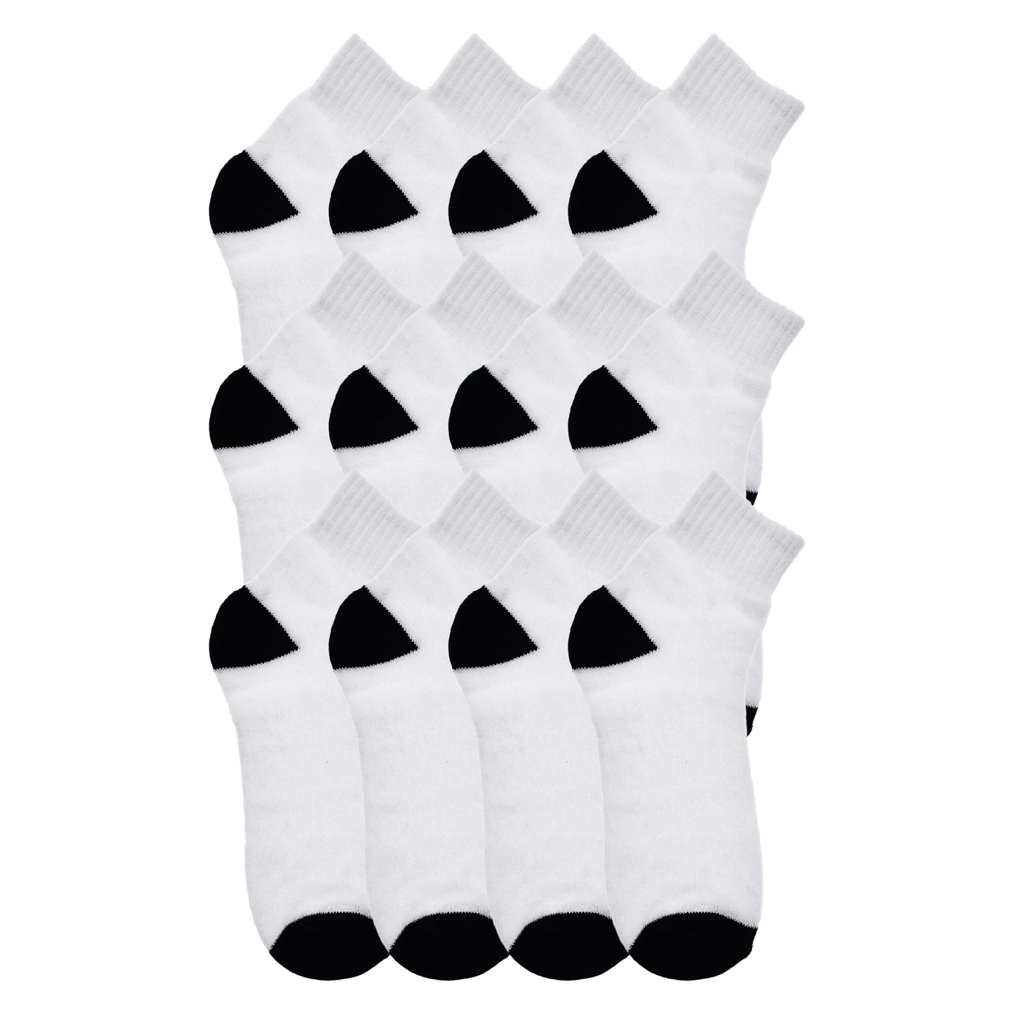 Swan Unisex Cotton Blend Quarter Socks (12-Pairs), #H230