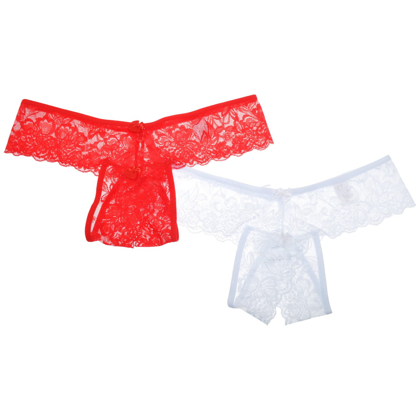 Angelina Open-Crotch Lace Thongs (2-Pack), #G3251