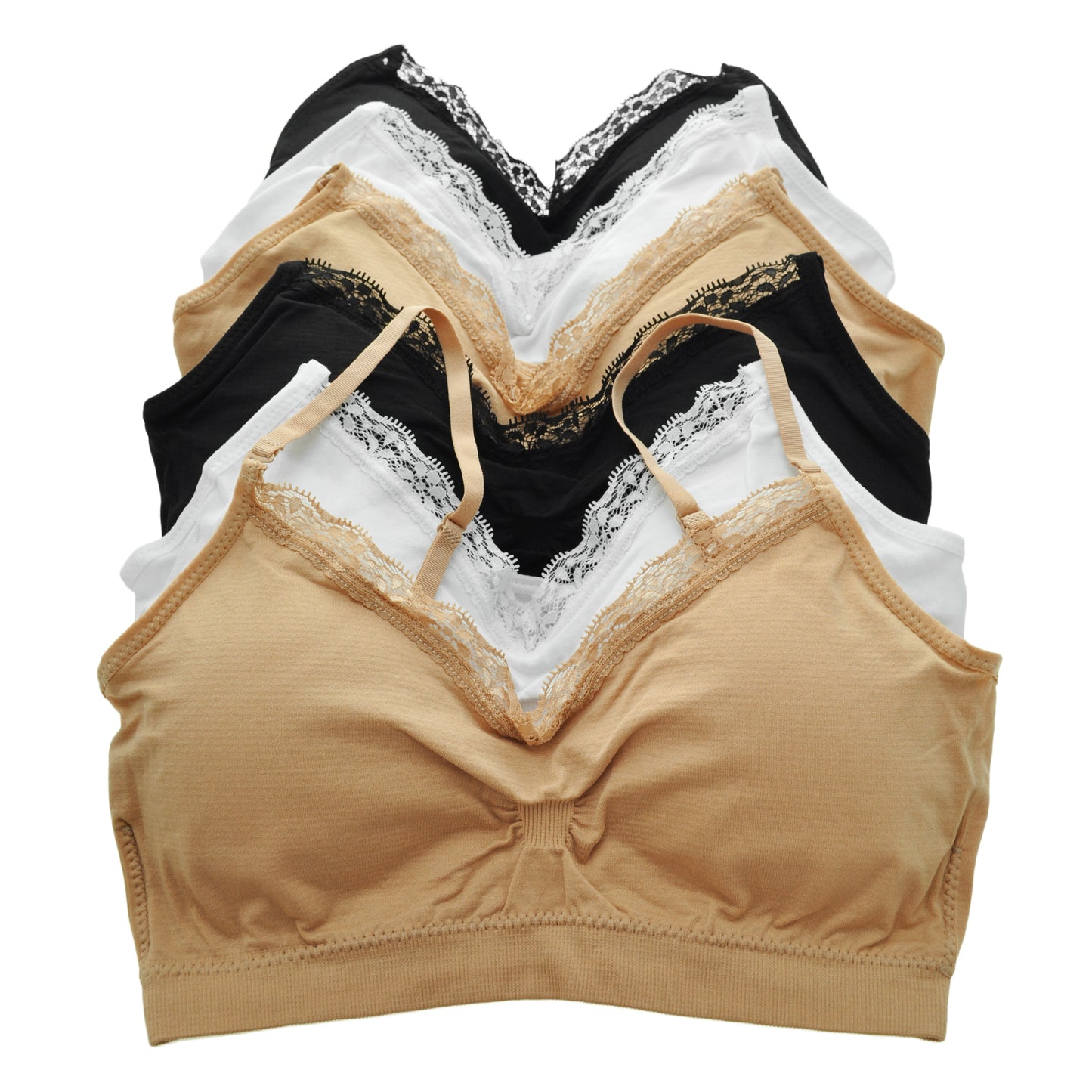 Angelina Seamless Bralette with Convertible Straps (6-Pack), #SE808