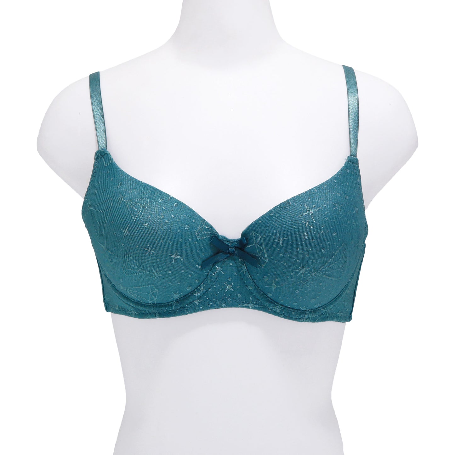 Angelina Wired Bras with Embroidered Diamond Design (6-Pack), #B376