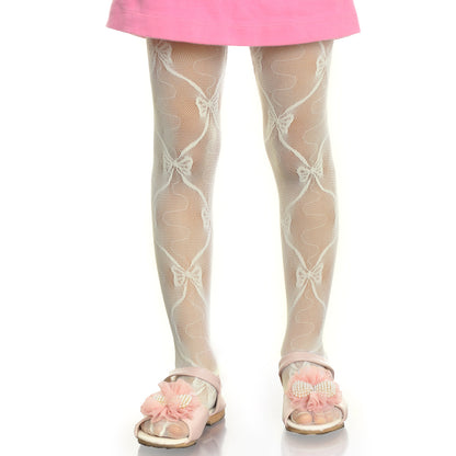 Angelina Girls Lace Pantyhose with Bow Tie Design (6-Pack), #316