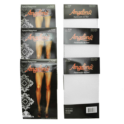 Angelina Nylon Fishnet Tights with Elastic Waistband (6-Pack), #529