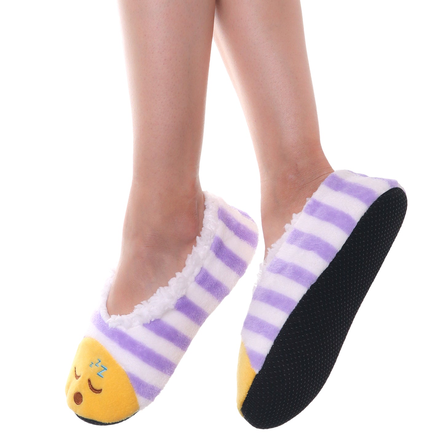 Angelina Winter-Weight Indoor Slipper Socks with Emoji Design (3-Pairs), #WF1916