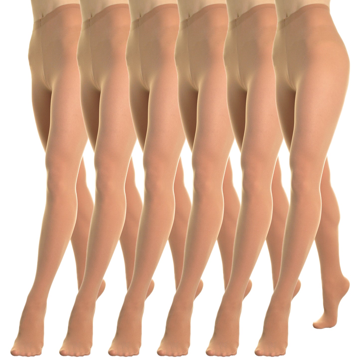 Angelina Womens & Juniors Professional-Grade Footed Ballet Tights (6 Pack), #248