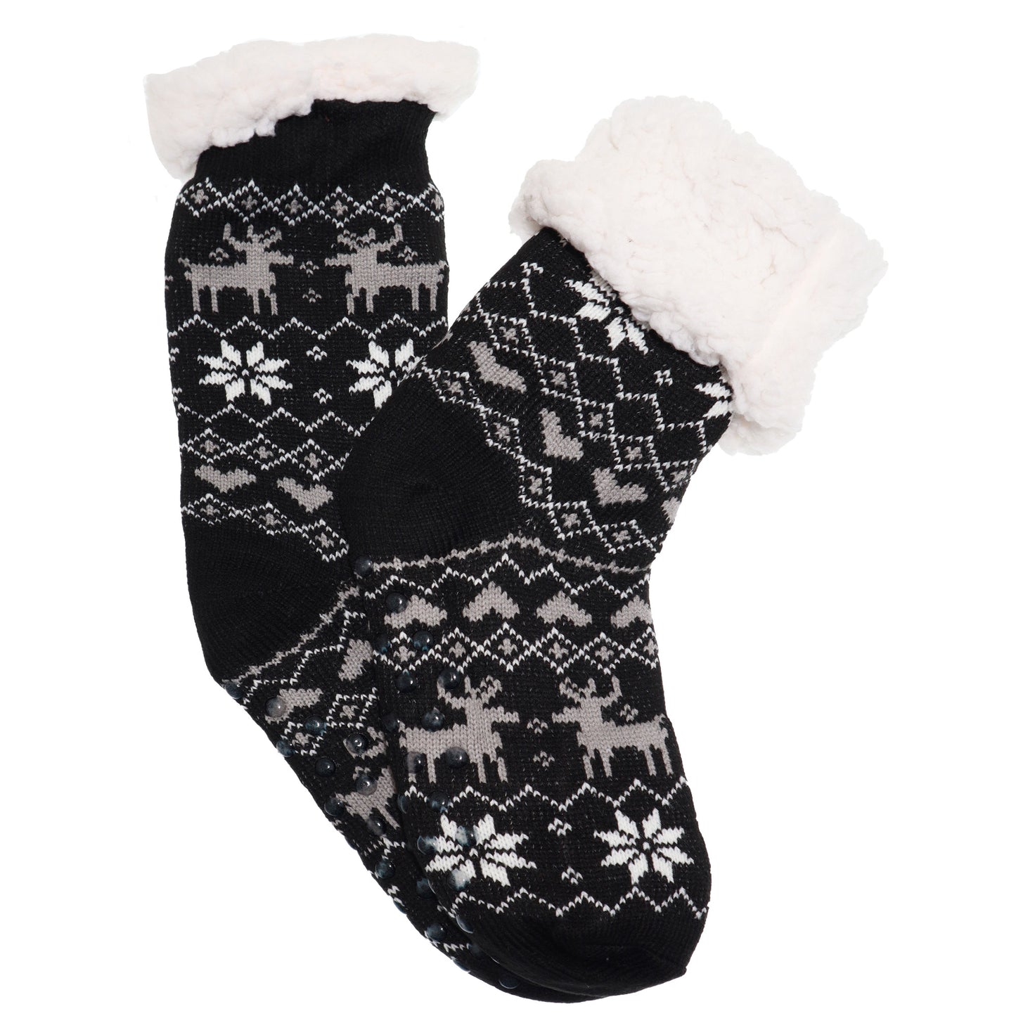 Angelina Winter-Weight Sherpa-Lined Knitted Thermal Crew Socks (3-Pairs), #WF1911