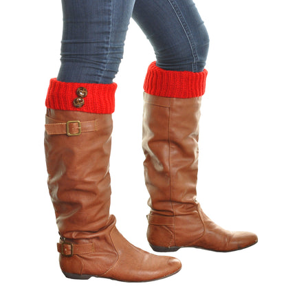 Angelina Knitted Boot Toppers with Textured Buttons (6 or 12 Pack), #WL1829