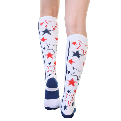 Angelina Novelty Stars Print Knee-High Socks (6-Pairs), #2566
