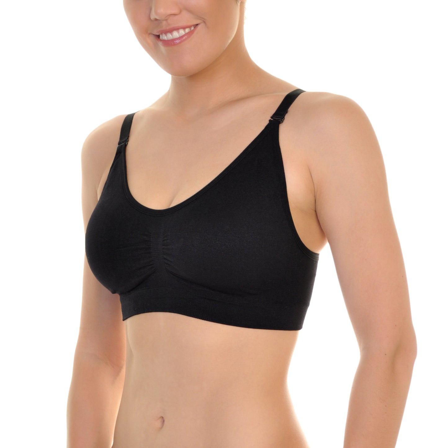 Angelina Seamless U-Back Bralette with Adjustable Straps (6-Pack)