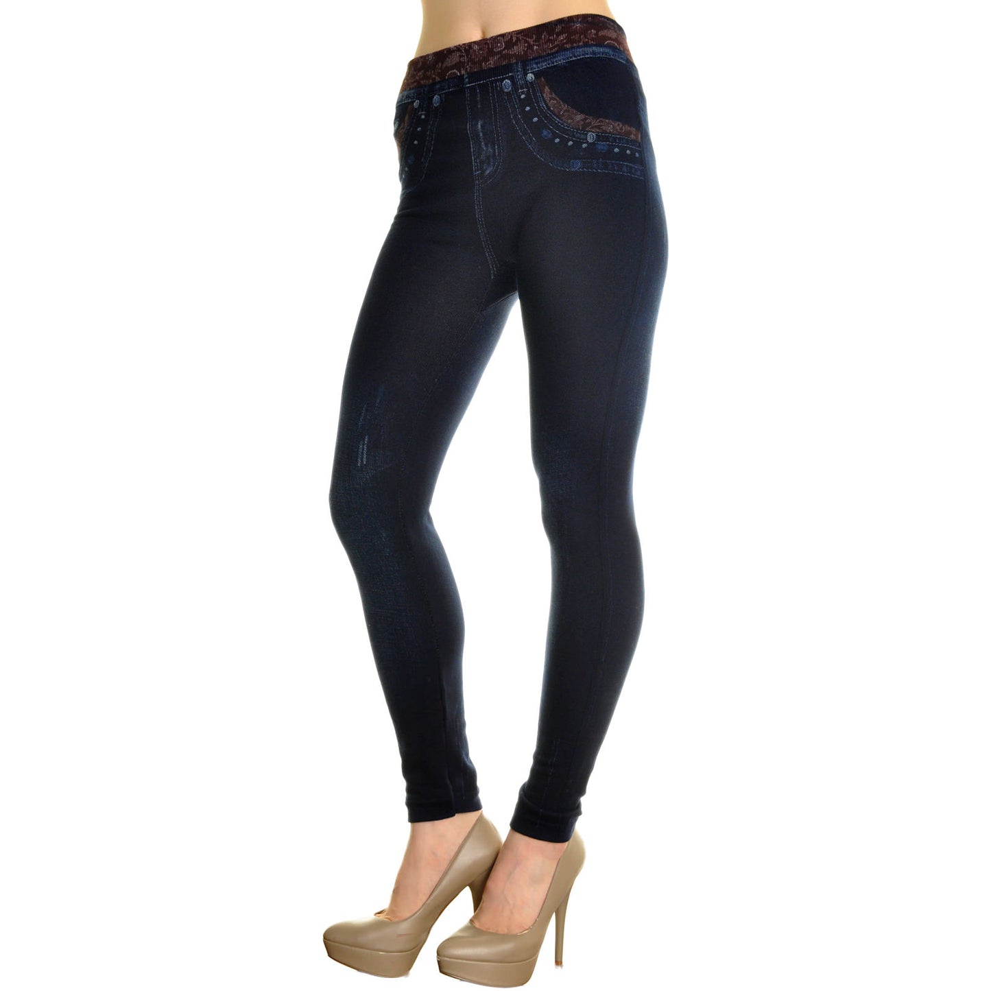 Angelina Lady's Patterned Jeggings (6-Pack), #006