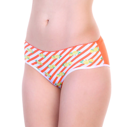 Angelina Cotton Bikini Panties with Roses and Stripes Design (12-Pack), #G6724