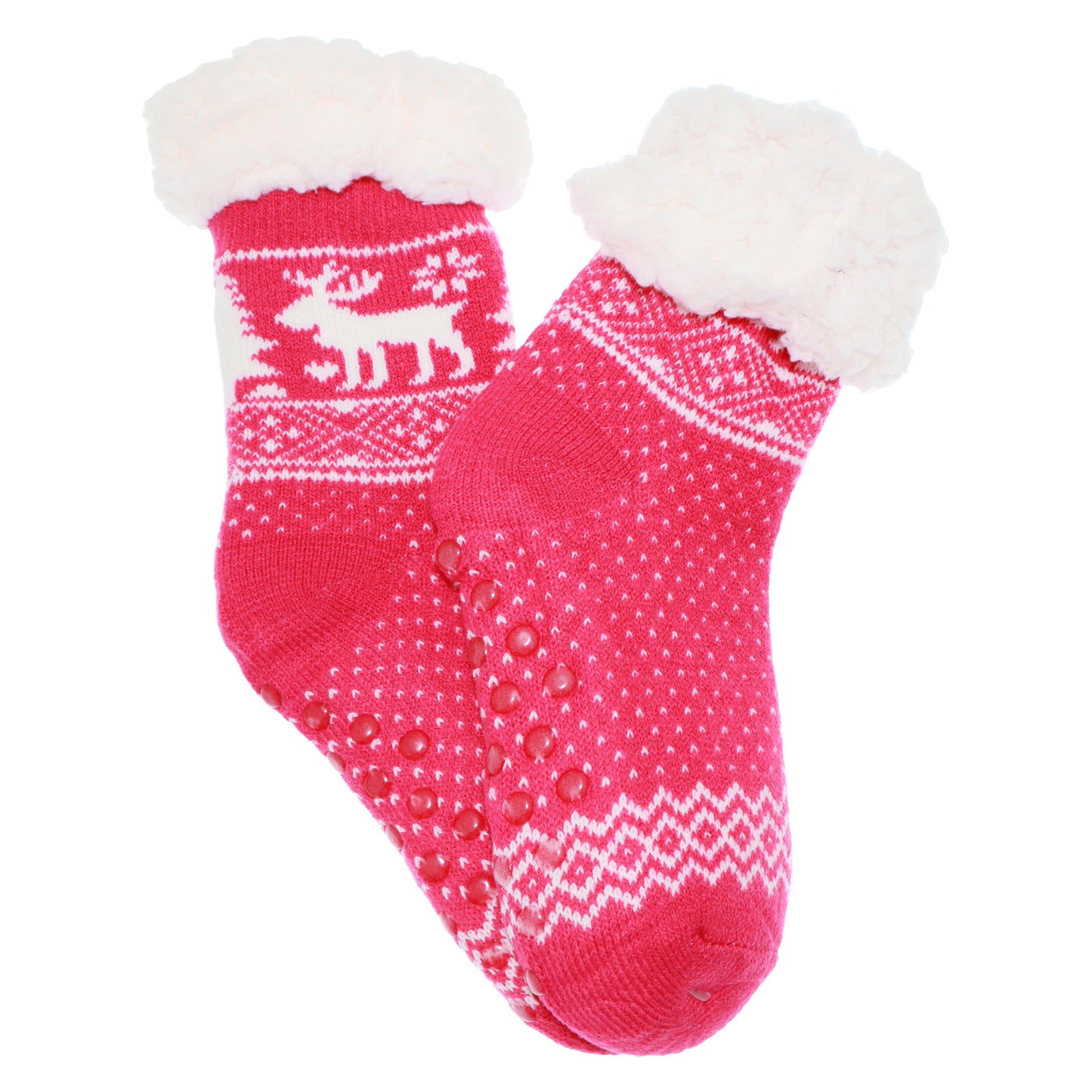 Angelina Kids Winter-Weight Sherpa-Lined Knitted Thermal Crew Socks (3-Pairs)