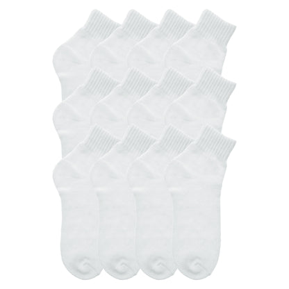 Swan Unisex Cotton Blend Quarter Socks (12-Pairs), #H230
