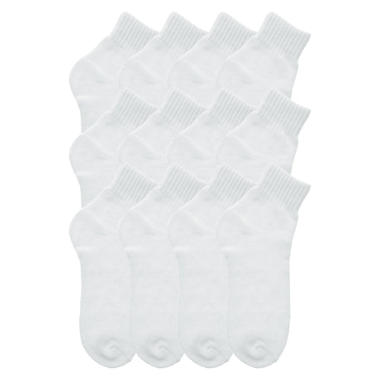 Swan Unisex Cotton Blend Quarter Socks (12-Pairs), #H230