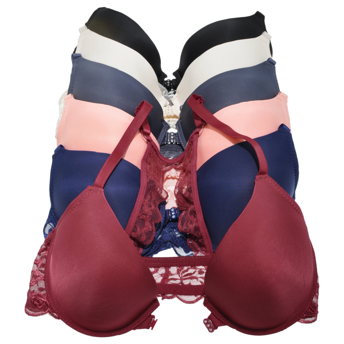 Angelina Wired, Racerback Bra with Adjustable Straps (6-Pack), #B302