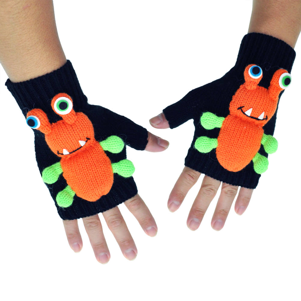 Angelina 3D Monster Winter Knit Fingerless Gloves (12-Pack), #WG1990