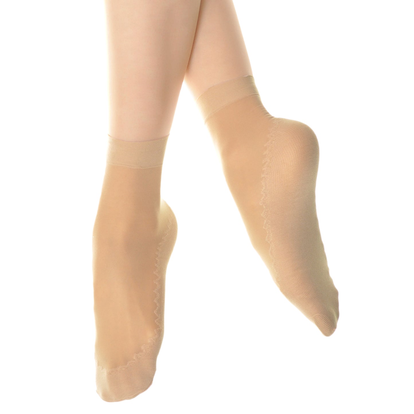 Angelina Sheer Ankle Hosiery with Reinforced Bottom (6-Pairs), #322