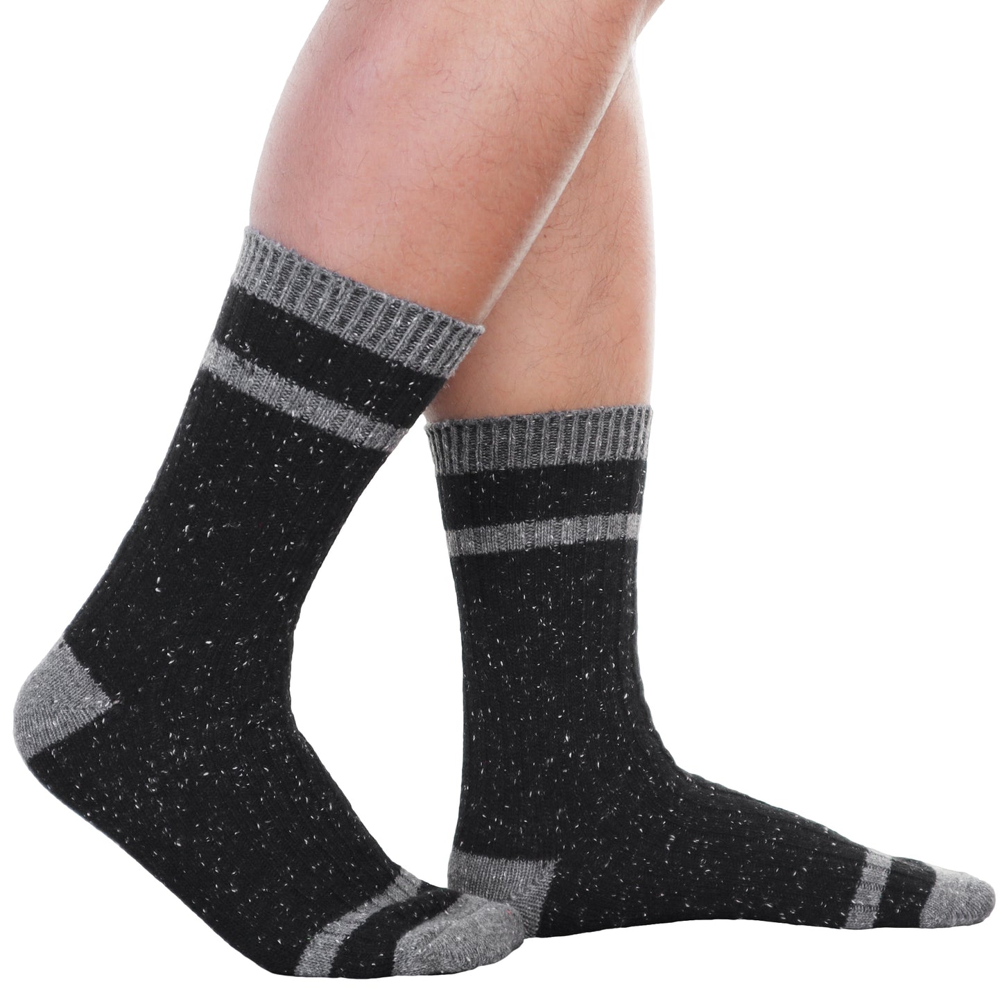 Angelina Men's Rib Knit Crew Socks (6-Pairs), #2559
