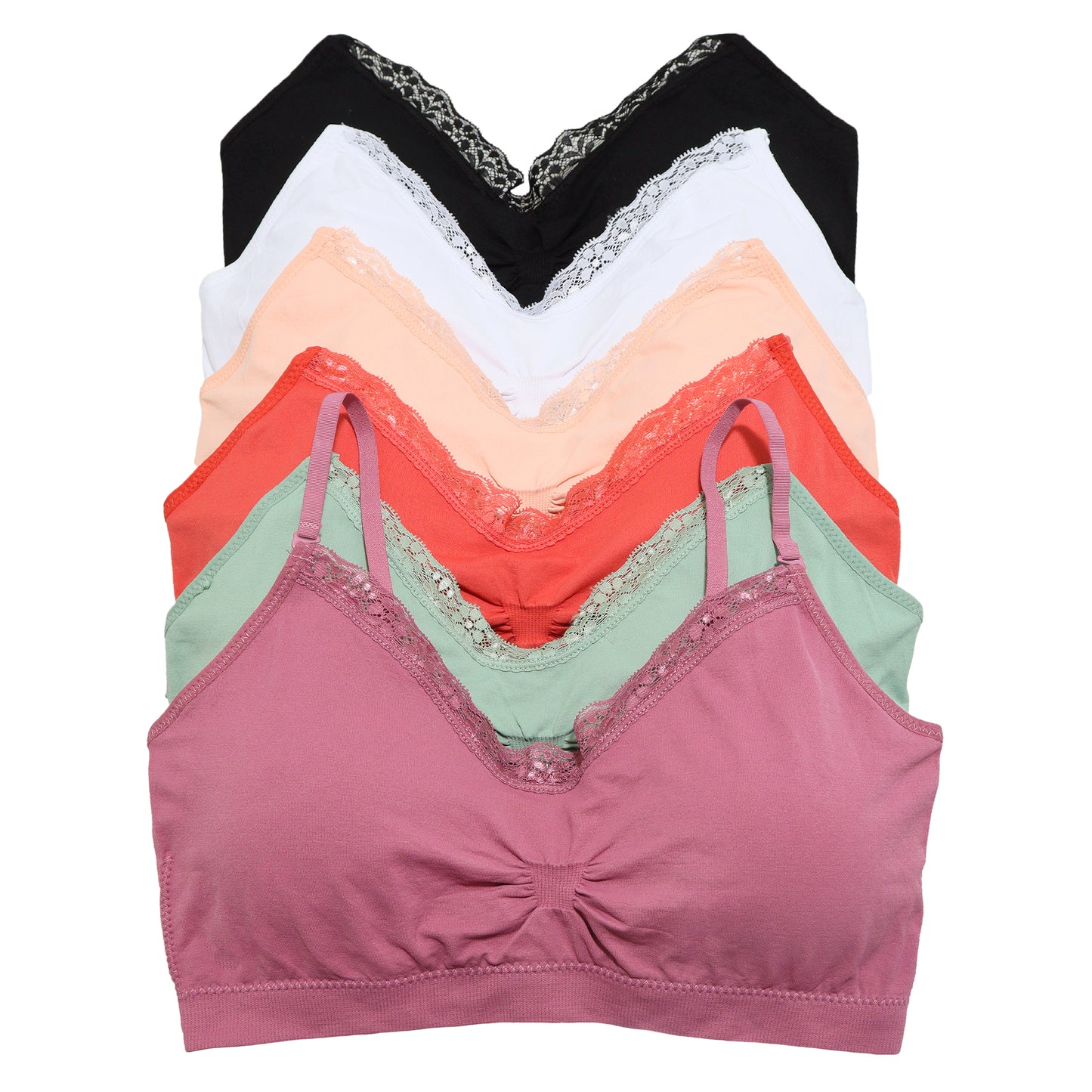 Angelina Seamless Bralette with Convertible Straps (6-Pack), #SE808